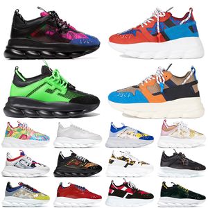 Top Italy Designer shoes Chain Reaction Sneakers Height Reflective Casual shoe Triple Black White multi-colro sued red bllue yellow fluo tan Barocco men women Luxury