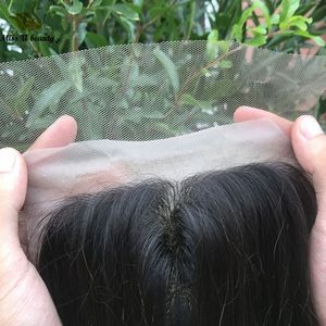 Pièces de cheveux humains Remy, fermeture en dentelle supérieure, 4x4, 5x5, oreilles frontales, 13x4, faites à la Machine, LaceClosure