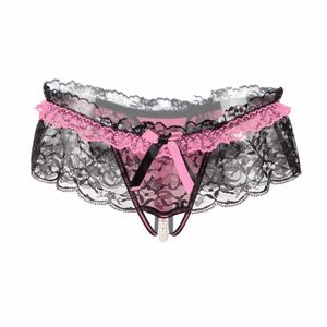 Lencería superior Calzoncillos de encaje para mujer Ropa interior transparente Tanga para mujer Tanga Bragas Damas T-back Hollow Out Bikini de cintura baja 49