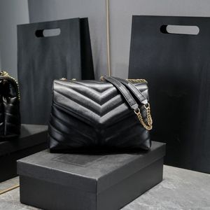 Los mejores bolsos de diseñador de lujo con solapa acolchada, bolso de hombro Loulou marrón negro, billetera con solapa y bolsa para el polvo