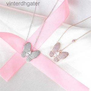 Top Luxury Fine Femmes Designer Collier Butterfly Collier S925 STERLING Silver Green Rose Girl Heart Sisters Collier Super Designer High Quality Choker Collier