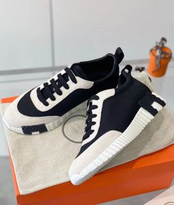 Top Luxury Men Bouncing Sneaker Chaussures Mesh Suede Baskets En Cuir Bleu Noir Blanc Peau De Chèvre Semelle Légère Casual Marche Pas Cher Chaussures