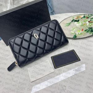 Bolso de lujo superior para mujer, bolso de mano, mosquetón de gran capacidad, bolso con cremallera de caviar, bolso largo de diseñador 2022