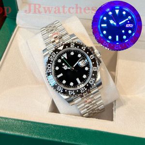 Top N+ Factory Luxury Men s GMT Sports Watch Dual Time Zone 3186 Automatic Mechanical Coke Ring Sprite Ring Watch Diving Fashion Watch Box Ceramic Glow Color Change