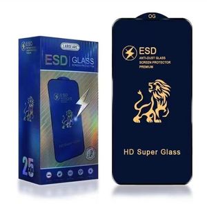 TOP OG ESD Antiestático Polvo Protector de pantalla de vidrio templado para iPhone 11 12 13 Pro Max 13 Mini XR XS MAX 6S SE2 7 8 Plus