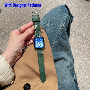 Top P Diseñador Correas de cuero Correas de reloj de regalo para Apple Watch Band 49 mm 45 mm 42 mm 38 mm 40 mm 44 mm 49 mm diseños de bandas Correa Pulsera Pulsera de moda iwatch 9 8 7 6 5 4 3 SE
