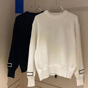 Pull tricoté à col rond pour femme, sweat-shirt avec lettres, style Hip Hop, noir et blanc, qualité supérieure, automne hiver 2022
