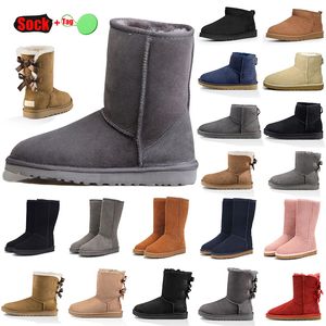 Top Quality Australia Luxury Classic Designer Shoes Mini Boots Plate-forme Top Ugglie Sheep Wool Womens Boot Girl Fur Ug Suede Uggskid Fashion Weather Snowy Chaude