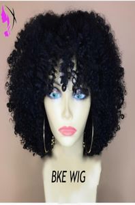 Top qualité noir brun bordeaux court Afro Kinky Curly femmes perruques haute densité dentelle avant perruques de cheveux synthétiques pour l'Afrique America2513643