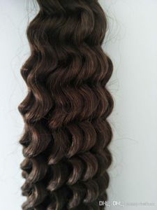 Top qualité brésilienne 100 humaine vierge brésilienne cheveux bouclés profonds en vrac bo wef couleur brun foncé 100g par pièce dhl gratuit