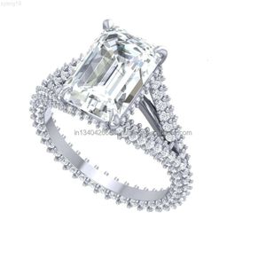 Joyería personalizada de alta calidad para hombres de lujo 925 Silver9k oro blanco Baguette Diamante Real helado Vvs Moissanite anillo de diamante