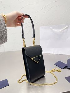Mini sac à main de créateur de qualité supérieure avec bandoulière en chaîne dorée, design compact et minimaliste, sac pour téléphone portable avec poche arrière pour fente pour carte, pochette polyvalente Fashion