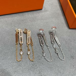 top quality dupe brand 925 sterling silver jewelry rhinestone dangle earrings for women