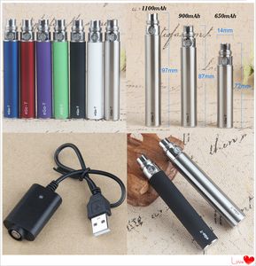 MOQ 5Pcs E cig Vaporizer eGo CE4 Vape Pen Batteries Avec Chargeur USB Ego-T 510 fil batterie 650 900 1100 mAh pour CE3 Wax Oil Atomizers