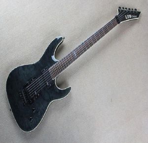 Guitarra eléctrica de calidad superior EMG Pickup LTD Deluxe MH1000 Carbon Black con pastilla emg Floyd Rose Tremolo en stock 329657142