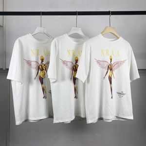 Camisetas FOG de alta calidad para hombres y mujeres, camisetas con estampado de ángeles, banda de moda, estilos sueltos de diseñador, ropa de calle, Top de manga corta con cuello redondo