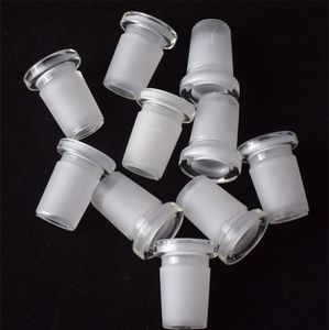 Adaptador de tubo de vástago de vidrio hacia abajo 18 mm macho a 14 mm hembra Hookahs Reductor Conector Difusor de hendidura para Bongs de vidrio Cuenco de cuarzo de agua