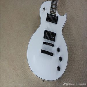 Guitare électrique Eclipse blanche de la série Standard de qualité supérieure avec matériel noir
