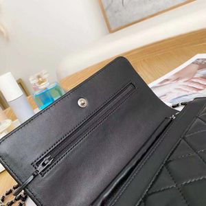 Bolsos de mujer de calidad superior billetera en cadena serie número woc negro mini clásico acolchado solapa bandolera bolsos de noche con caja