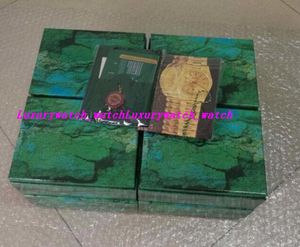 Caja de reloj verde de madera para hombre/mujer de lujo de alta calidad, cajas de reloj, papeles de madera, tarjetas, carteras, cajas, relojes de pulsera