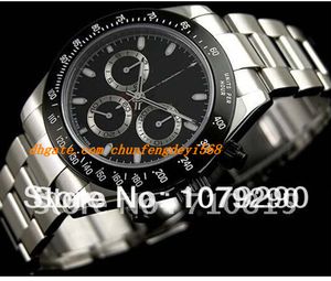 Montres de luxe de qualité supérieure, montre-bracelet Eta 7750, mouvement 116520, cadran noir, automatique, montre pour hommes