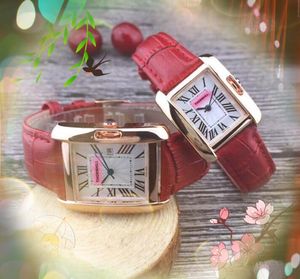 Top qualité hommes femmes montre 31mm 25mm mode horloge décontractée homme carré romain réservoir cadran designer horloge luxe mouvement à quartz or rose argent loisirs montres cadeaux
