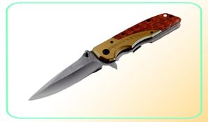 OEM de alta calidad Browning DA77 Cuchillo plegable táctico Fastopening Satin Blade Many de madera de acero Campos de campamento WTIH Papel minorista B5050232