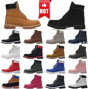 Bottes d'extérieur de qualité supérieure Classique 6 pouces Premium imperméable Martin Chukka Chaussures Hommes Femmes Witer Boot Blé Camo Noir Royal Blue Hommes Femmes Cowboy Booties