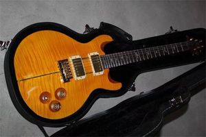 Paul Reed Reed Santana Brésilien Maple Custom 24 frettes jaune guitare électrique Stock privé en acajou