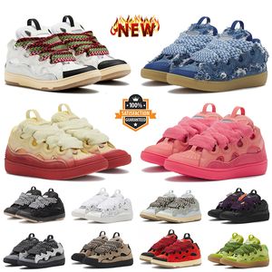 Lanvin Curb Sneakers Designer Dress Shoes lanvins lanvine White Ivory Denim Blue Venus Pink Green Women Mens lavins Nappa Calfskin【code ：L】Trainers