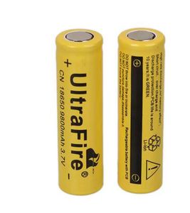 Batteries au Lithium UltraFire 18650 de qualité supérieure, batterie Rechargeable 9800mAh 3.7V, batterie Li-ion jaune, adaptée à la lumière LED électronique, lampe de poche Heanlamp, jouet de voiture