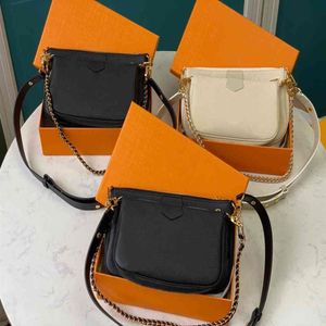 Bolso bandolera de mujer de alta calidad Multi Pochette Accessoires Empreinte Leather en Beige Black Designers Womens Handbags Purses300C