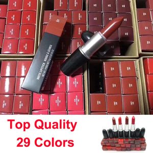 Top Retro Matte Lipstick Tubo de aluminio 29 colores Frost Sexy Lipsticks Rouge a Levres 3g Ruby Woo Russian Red Lips Cosmetics