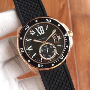 Relojes masculinos de mayor venta, esfera negra, calendario, relojes automáticos, reloj de pulsera mecánico ca07227g