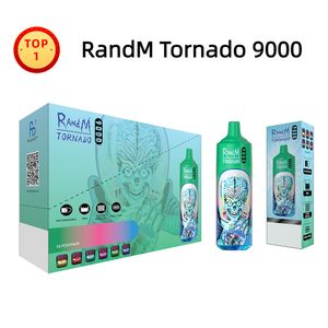 Meilleure vente RandM Tornado 9000bouffées E-cigarette jetable Vape 18ml Pods liquides 600mAh Batterie rechargeable