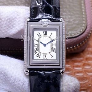 Top élégant montre à quartz femmes cadran argenté strass lunette décontracté bracelet en cuir montre-bracelet classique spécial réversible conception dames robe horloge 150A