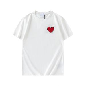 haut d'été T-shirt à manches courtes pour hommes T-shirt à manches courtes pour hommes modèles de base blancs lettres brodées en forme de coeur mode décorative