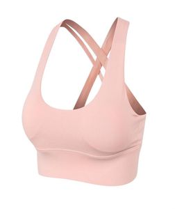 Top Women Workout Sport Bra Black Yoga Suit rapide Dry Fitness Wear Skin Pink Color4154750