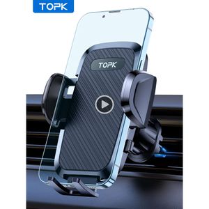 TOPK D36-G Soporte universal para teléfono de coche con clip de gancho Soporte para rejilla de ventilación de coche Soporte universal para teléfono móvil con rotación de 360 ° para teléfono móvil