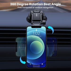 Topk Magnetic Car Phone Dectein 2 en 1 Hands Free Stand Phone Mount pour le tableau de bord évent pour l'iPhone Samsung Android