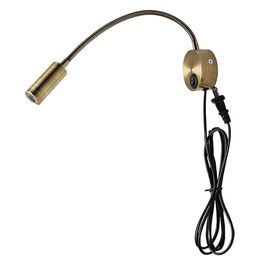 Topoch Plug in Bronze Appliques murales Antique LED 3W AC100-240V Lampe de lecture flexible Focused Eye-Caring for Work Study Book Light Gooseneck Home Decor Luminaire