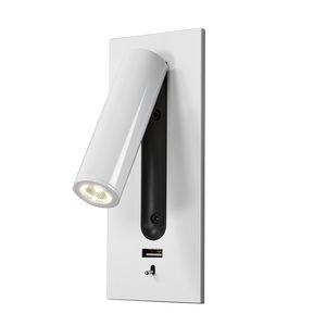 Luz de lámparas de lectura de pared modernizadas de Topoch Luz de cabecera con USB Interportador de cabecera ajustable Iluminación Interruptor de haz enfocado encendido/apagado