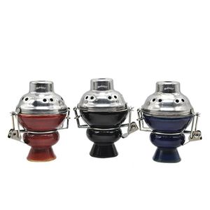 TOPPUFF pequeño cuenco de cerámica para Shisha con pantalla de soporte de carbón de Metal rojo azul negro Color Hookah Top Head Bowl Shisha soporte de carbón