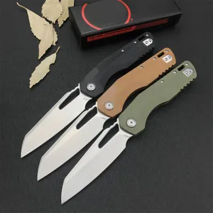 Tops MSI Couteau pliant tactique M390MK Stone Wash Tanto Point Blade G10 Poignée Outils EDC extérieurs Couteaux de poche avec boîte de vente au détail