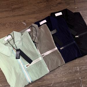 Vestes topstoney de marque de haute qualité manteau chemise fonctionnelle en nylon métallique veste à glissière à poche unique veste de protection solaire réfléchissante