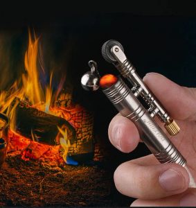 Livraison gratuite briquet torche outil de survie camping en plein air source de feu coupe-vent briquet à peluches millions d'allumettes silex allume-feu BJ