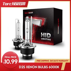 Torchbeam 2 pièces D2S lampe 6000K blanc HID ampoule de phare au xénon 35W 12V 5600LM Kit de phare automatique Super lumineux feu de croisement/feux de croisement