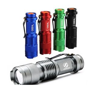 Torches Colorf lampe de poche LED étanche haute puissance 2000Lm Mini lampe Spot 3 modèles Zoomable équipement de caméra torche Flash lumière goutte de Dhasl