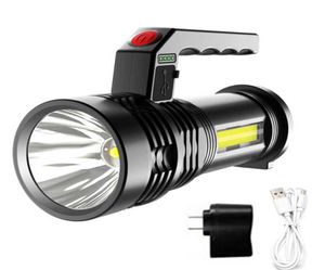 Antorchas de alta potencia Led flash luz portátil linterna de mano de mano USB recarga batería antorchas encendedor reflector reflector H7453126