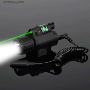 Torches Lampe de poche d'arme tactique avec interrupteur à distance, visée Laser à point rouge, pistolet militaire, lumière pour Glock 17 19/20mm, chasse sur Rail Q231130